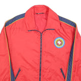 PROTECTOR Mens Red & Navy Stripe Sports Zip Jacket M Polyester Blend