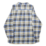PKZ Mens Blue & White Checked Shirt M Button Cotton Casual Relaxed Fit