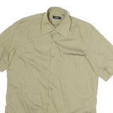 BOSS HUGO BOSS Mens Beige Cotton Short Sleeve Shirt M Classic Casual Summer