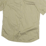 BOSS HUGO BOSS Mens Beige Cotton Short Sleeve Shirt M Classic Casual Summer
