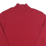POLO RALPH LAUREN Mens Red Heavy Knit 1/4 Zip Jumper XL Cotton Pullover Classic