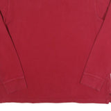 POLO RALPH LAUREN Mens Red Heavy Knit 1/4 Zip Jumper XL Cotton Pullover Classic