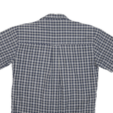 CHAPS RALPH LAUREN Mens Blue Check Shirt M Cotton Blend Short Sleeve Casual