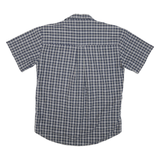 CHAPS RALPH LAUREN Mens Blue Check Shirt M Cotton Blend Short Sleeve Casual