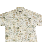 WOOLRICH Mens Beige & Green Patterned Casual Shirt M Tribal Print