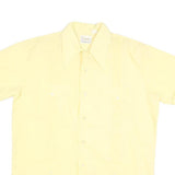 CASCADE Mens Yellow Cotton Blend Shirt L Classic Short Sleeve Button Shirt