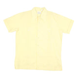 CASCADE Mens Yellow Cotton Blend Shirt L Classic Short Sleeve Button Shirt