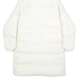 COACH Womens White Quilted Jacket XS Polyester Zip Hooded Long Sleeve Casual