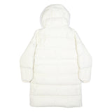 COACH Womens White Quilted Jacket XS Polyester Zip Hooded Long Sleeve Casual