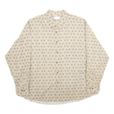 CROSSINGS Mens Beige & Brown Printed Cotton Shirt 2XL Casual Long Sleeve