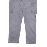 DICKIES Womens Regular Fit Grey Cotton Blend Workwear Trousers W32 L29 Cargo Zip