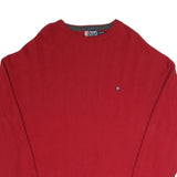 CHAPS Mens Red Plain Crew Neck Basic Knit Jumper 2XL Classic Cotton Blend