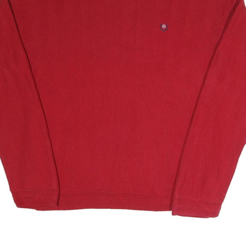 CHAPS Mens Red Plain Crew Neck Basic Knit Jumper 2XL Classic Cotton Blend