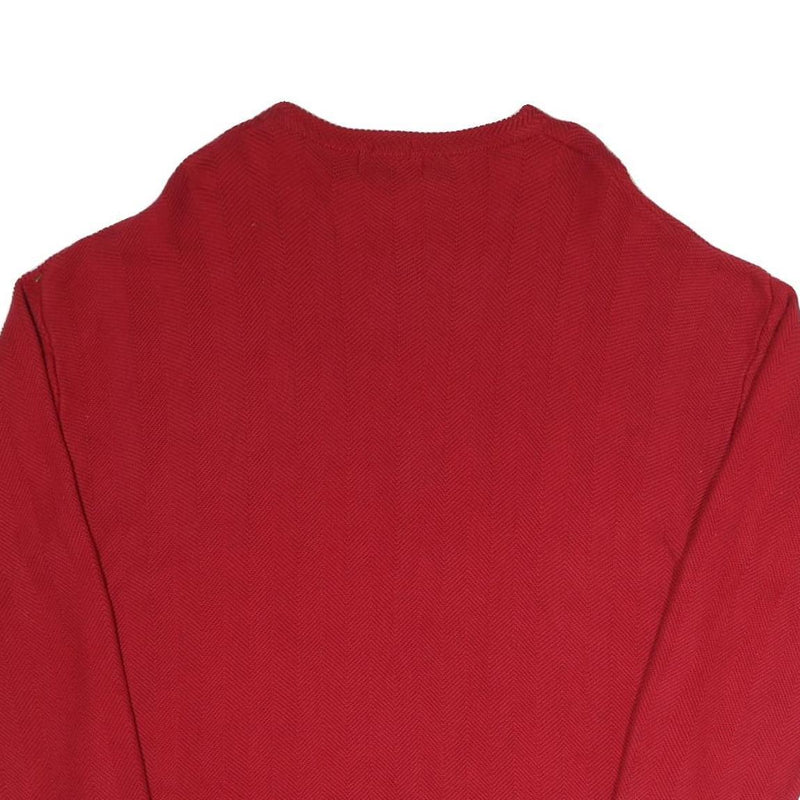 CHAPS Mens Red Plain Crew Neck Basic Knit Jumper 2XL Classic Cotton Blend