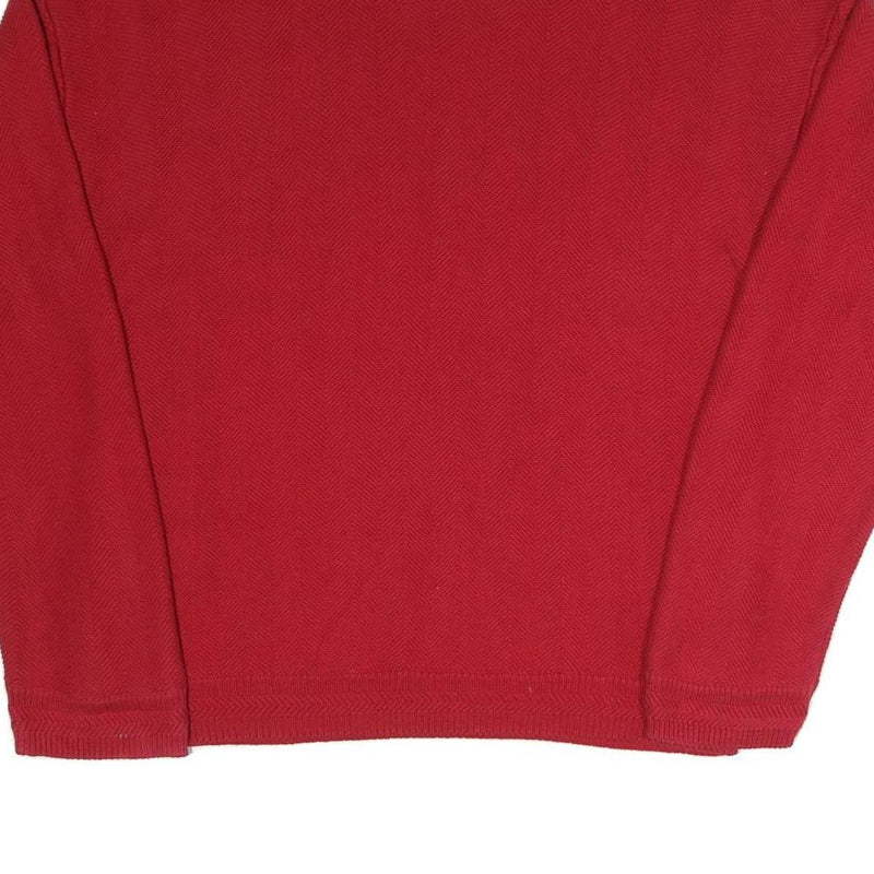 CHAPS Mens Red Plain Crew Neck Basic Knit Jumper 2XL Classic Cotton Blend