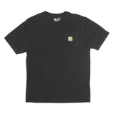 CARHARTT Mens Black Pocket T-Shirt S Short Sleeve Crew Neck Workwear Durable