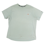 CARHARTT Womens Light Green T-Shirt XL Short Sleeve Crew Neck Casual Cotton