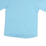 Mens Blue Polyester Cycling T-Shirt L Short Sleeve 1/4 Zip Lightweight Top
