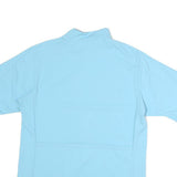 Mens Blue Polyester Cycling T-Shirt L Short Sleeve 1/4 Zip Lightweight Top