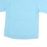 Mens Blue Polyester Cycling T-Shirt L Short Sleeve 1/4 Zip Lightweight Top