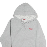 LEVI'S Womens Grey Pullover L Cotton Hooded Half Zip Hoodie Casual