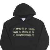 CHAMPION Mens Black Hoodie S Cotton Blend Pullover Hooded Sweatshirt