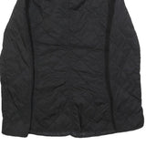 TOMMY HILFIGER Womens Black Quilted Jacket S Polyester Zip Button Outdoor Style