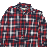 HOBBS CREEK Mens Red & Navy Checked Shirt XL Casual Cotton Long Sleeve