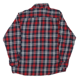 HOBBS CREEK Mens Red & Navy Checked Shirt XL Casual Cotton Long Sleeve