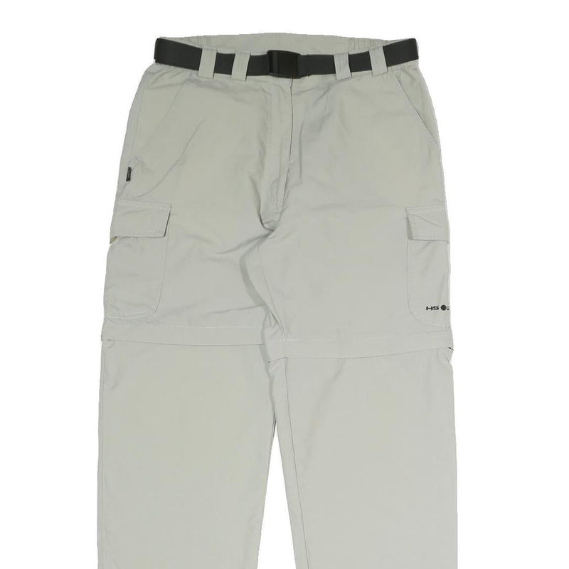 HS OUTERWEAR Womens Relaxed Light Grey Polyester Blend Zip Trousers W30 L30