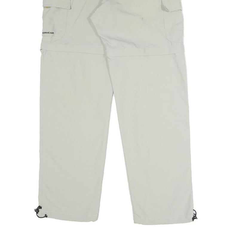 HS OUTERWEAR Womens Relaxed Light Grey Polyester Blend Zip Trousers W30 L30