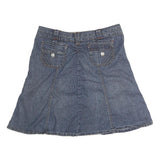 REWIND Womens Blue Denim Mini Cotton Blend Skirt M Casual Stylish