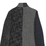 DESIGUAL Womens Black & Grey Patchwork Button Jacket L Woven Classic Fit Stylish