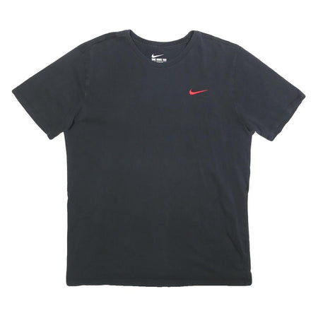 NIKE Mens Black L T-Shirt Short Sleeve Crew Neck Cotton Casual Sportswear