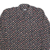 HATICO Mens Black & Grey Patterned Shirt L Button Collar Long Sleeve Casual