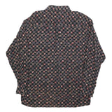 HATICO Mens Black & Grey Patterned Shirt L Button Collar Long Sleeve Casual
