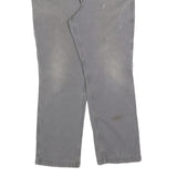 CARHARTT Mens Relaxed Grey Workwear Cotton Blend Trousers W38 L30 Durable Zip