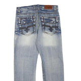 NATION OF SAINTS Mens Jeans Blue Regular Straight Denim Medium W32 L27 Zip