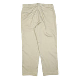 DICKIES Mens Cotton Blend Relaxed Beige Trousers W36 L30 Workwear Zip Closure