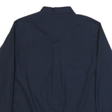 CHAPS Mens Navy Plain Cotton Blend Shirt L Button-Down Collar Long Sleeve