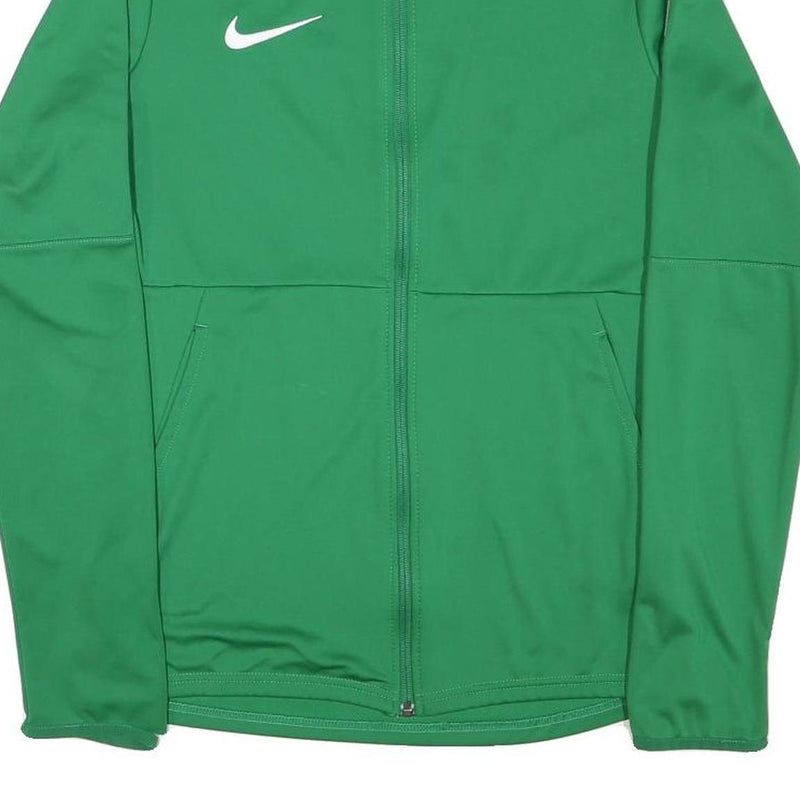NIKE Mens Green Outdoor Jacket S Polyester Blend Woven Plain Slim Fit Zip