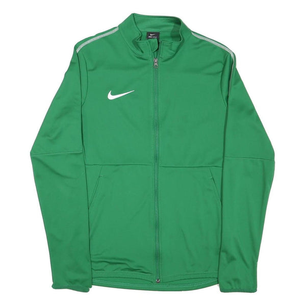 NIKE Mens Green Outdoor Jacket S Polyester Blend Woven Plain Slim Fit Zip