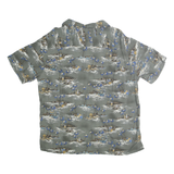 BATIK BAY Mens Grey & Blue Rayon Hawaiian Shirt XL Island Print Casual