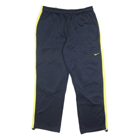 NIKE Mens Joggers Navy Blue & Yellow Slim Tapered 2XL W34 L29 Sportswear