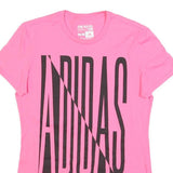 ADIDAS Womens Pink Graphic T-Shirt M Short Sleeve Crew Neck Cotton Blend