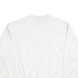 REEBOK Mens White XL Crew Neck Cotton Blend Sweatshirt Logo Embroidered