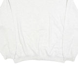 REEBOK Mens White XL Crew Neck Cotton Blend Sweatshirt Logo Embroidered