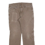 DICKIES Mens Jeans Brown Regular Straight Denim W32 L28 Zip Cotton Blend