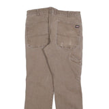 DICKIES Mens Jeans Brown Regular Straight Denim W32 L28 Zip Cotton Blend