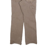 DICKIES Mens Jeans Brown Regular Straight Denim W32 L28 Zip Cotton Blend